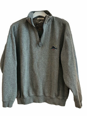 Tommy Bahama Gray 1/4 Zip Pullover Sweatshirt